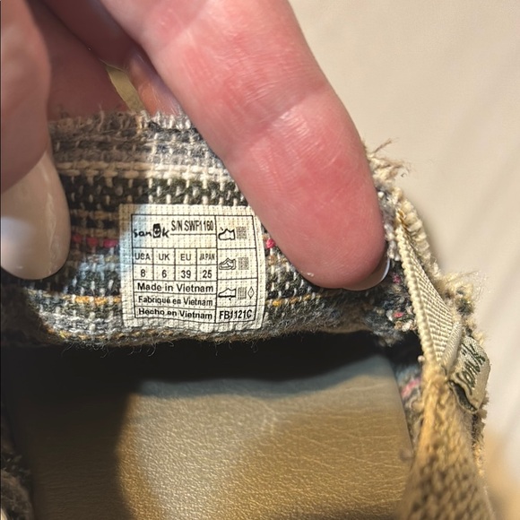 USED WOMENS Sanuk Natural Donna Hemp 2 Tone Comfortable Slip-On Size 8 - Picture 3 of 7